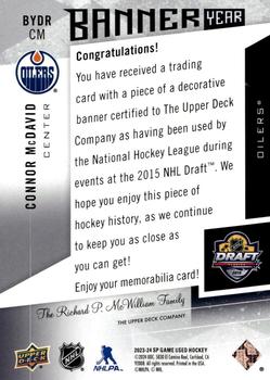 2023-24 SP Game Used - Banner Year NHL Draft #BYDR-CM Connor McDavid Back