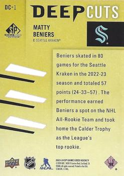 2023-24 SP Game Used - Deep Cuts #DC-1 Matty Beniers Back