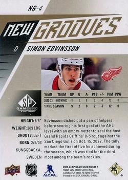 2023-24 SP Game Used - New Grooves Gold #NG-4 Simon Edvinsson Back