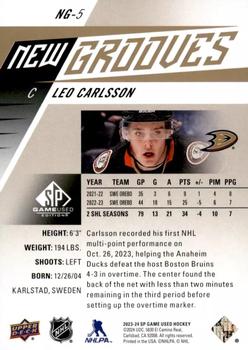 2023-24 SP Game Used - New Grooves Gold #NG-5 Leo Carlsson Back