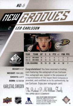 2023-24 SP Game Used - New Grooves Patch #NG-5 Leo Carlsson Back
