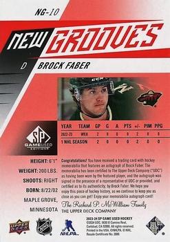 2023-24 SP Game Used - New Grooves Auto Jersey #NG-10 Brock Faber Back