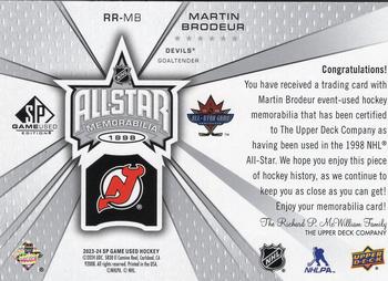 2023-24 SP Game Used - Retro Renovations Jersey #RR-MB Martin Brodeur Back