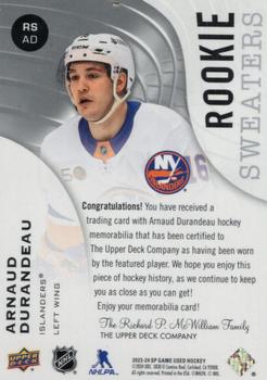 2023-24 SP Game Used - Rookie Sweaters #RS-AD Arnaud Durandeau Back