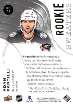 2023-24 SP Game Used - Rookie Sweaters #RS-AF Adam Fantilli Back