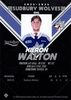 2023-24 Extreme Sudbury Wolves (OHL) #NNO Kieron Walton Back