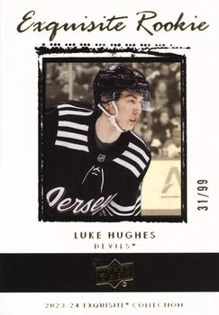 2023-24 Upper Deck Black Diamond - Exquisite Collection 2009-10 Retro Rookies Gold #RR-LH Luke Hughes Front