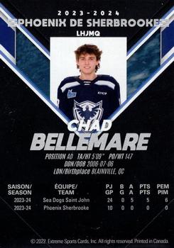 2023-24 Extreme Sherbrooke Phoenix (QMJHL) Series 2 #NNO Chad Bellemare Back
