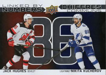 2023-24 Upper Deck Tim Hortons Greatest Duos - Linked By Numbers #LN-12 Jack Hughes / Nikita Kucherov Front