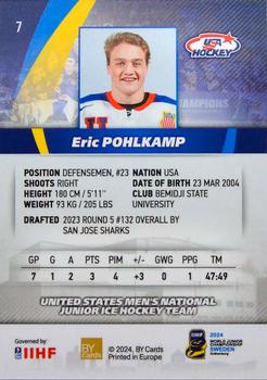 2024 BY Cards IIHF World Junior Championship #7 Eric Pohlkamp Back