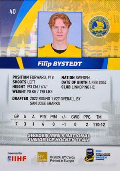 2024 BY Cards IIHF World Junior Championship #40 Filip Bystedt Back