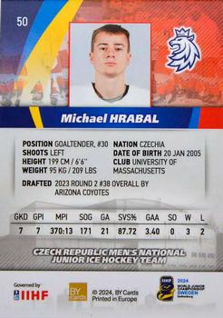 2024 BY Cards IIHF World Junior Championship #50 Michael Hrabal Back