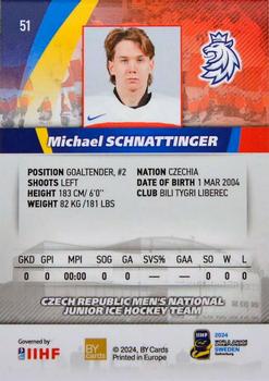 2024 BY Cards IIHF World Junior Championship #51 Michael Schnattinger Back