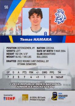 2024 BY Cards IIHF World Junior Championship Hockey (unlicensed) #56 Tomas Hamara Back