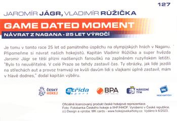 2022-23 Moje karticky Czech Ice Hockey Team - Rainbow #127 Jaromir Jagr / Vladimir Ruzicka Back