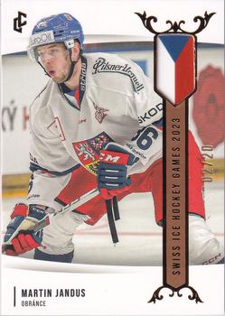 2024 Legendary Cards Expectations Road to Prague - Swiss Ice Hockey Games 2023 Gold #EHS-07 Martin Jandus Front