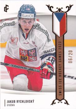 2024 Legendary Cards Expectations Road to Prague - Swiss Ice Hockey Games 2023 Gold #EHS-15 Jakub Rychlovsky Front