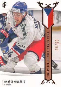 2024 Legendary Cards Expectations Road to Prague - Swiss Ice Hockey Games 2023 Gold #EHS-19 Ondrej Kovarcik Front