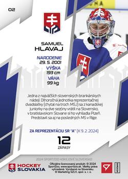 2024 SportZoo Hokejové Slovensko #02 Samuel Hlavaj Back