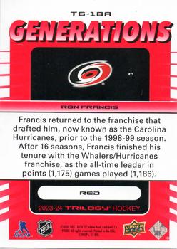 2023-24 Upper Deck Trilogy - Generations Red #TG-18A Ron Francis Back