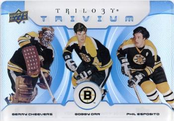 2023-24 Upper Deck Trilogy - Trivium #TR-4 Bobby Orr / Gerry Cheevers / Phil Esposito Front