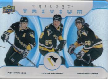 2023-24 Upper Deck Trilogy - Trivium #TR-11 Ron Francis / Mario Lemieux / Jaromir Jagr Front