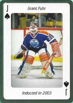 2006 Hockey Hall of Fame Playing Cards #J♠ Grant Fuhr Front