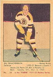 1951-52 Parkhurst #26 Bill Quackenbush Front