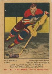 1951-52 Parkhurst #40 Gus Bodnar Front