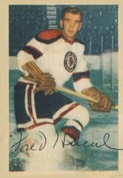 1953-54 Parkhurst #71 Fred Hucul Front