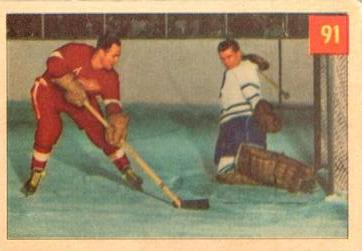 1954-55 Parkhurst #91 Red Kelly / Harry Lumley Front