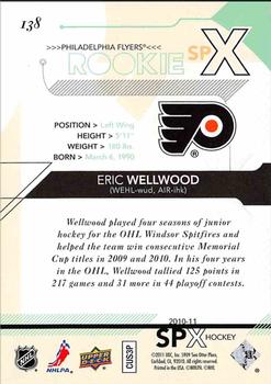 2010-11 SPx #138 Eric Wellwood  Back