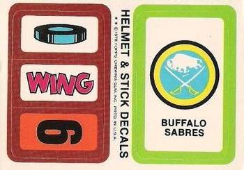 1979-80 Topps - Helmet & Stick Decals #NNO Buffalo Sabres  Front