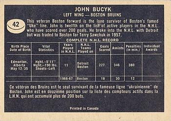1967-68 Topps #42 John Bucyk Back