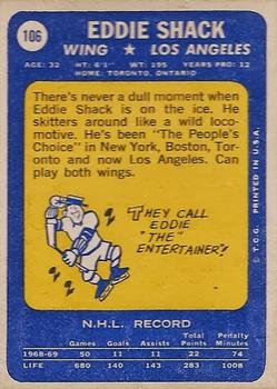 1969-70 Topps #106 Eddie Shack Back