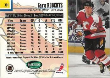 1995-96 Parkhurst International - Emerald Ice #301 Gary Roberts Back