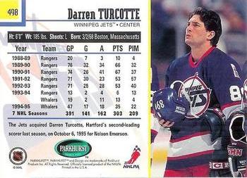 1995-96 Parkhurst International - Emerald Ice #498 Darren Turcotte Back