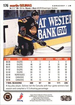 1995-96 Collector's Choice - Player's Club #176 Martin Gelinas Back