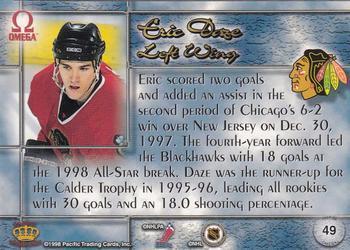 1997-98 Pacific Omega - Gold #49 Eric Daze Back