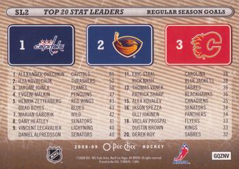 2008-09 O-Pee-Chee - Stat Leaders #SL2 Alexander Ovechkin / Ilya Kovalchuk / Jarome Iginla  Back