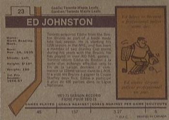 1973-74 O-Pee-Chee #23 Ed Johnston Back