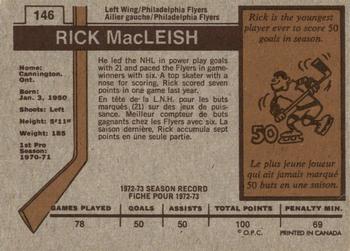 1973-74 O-Pee-Chee #146 Rick MacLeish Back