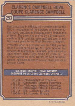 1974-75 O-Pee-Chee #253 Clarence Campbell Bowl Back