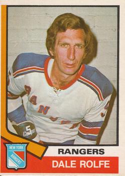 1974-75 O-Pee-Chee #341 Dale Rolfe Front