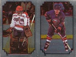 1984-85 O-Pee-Chee Stickers #65 / 66 Pat Riggin / Denis Potvin Front