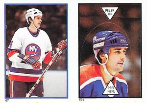 1985-86 O-Pee-Chee Stickers #67 / 191 Bob Bourne / Paul Coffey Front