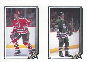 1987-88 O-Pee-Chee Stickers #61 / 203 Joe Cirella / Sylvain Turgeon Front