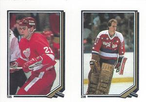 1987-88 O-Pee-Chee Stickers #105 / 238 Adam Oates / Bob Mason Front