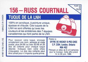 1987-88 O-Pee-Chee Stickers #156 Russ Courtnall Back