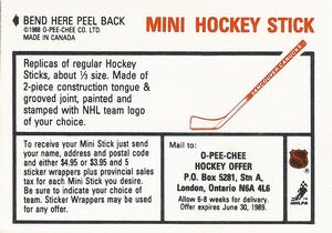 1988-89 O-Pee-Chee Stickers #118 / 248 Hakan Loob / Mike O'Connell Back